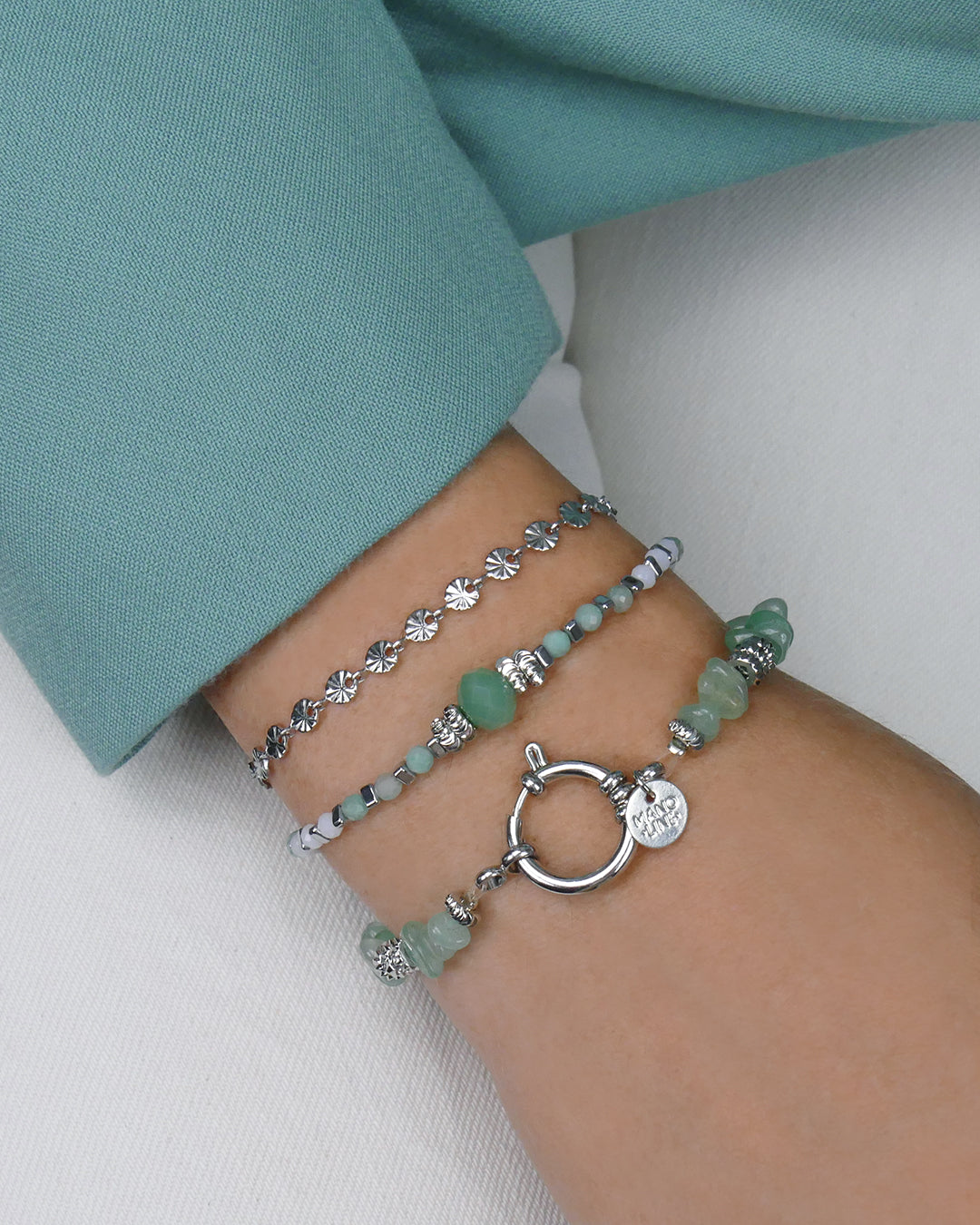 Bracelet TIAMO - Vert menthe Argenté